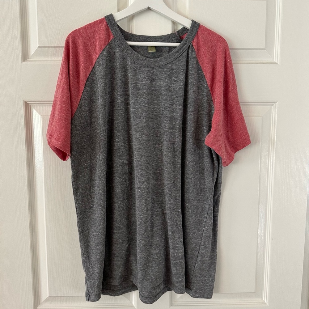Like New Alternative Earth Apparel Eco Heather Grey Contrast Ringer Tee T-Shirt